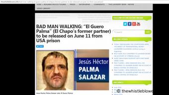 Screenshot thewhistleblowers.info Drogenboss Héctor Palma Salazar