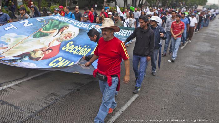 Mexiko Proteste von Lehrern in Mexiko-Stadt