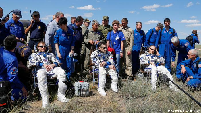 Kasachstan Landung ISS Crew-Mitglieder