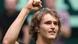 Deutschland Halle Tennisspieler Alexander Zverev jubelt über Sieg Deutschland Halle Tennisspieler Alexander Zverev jubelt über Sieg