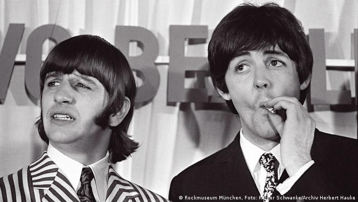 Ringo Starr und Paul Mccartney auf der pressekonferenz (Foto: Archiv Herbert Hauke)