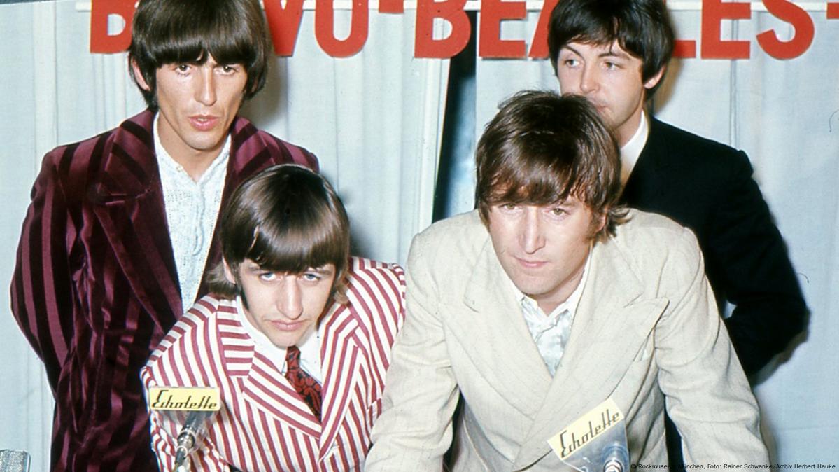 The Beatles 1966 bei der Pressekonferenz in München, (Foto: © Rockmuseum München, Foto: Rainer Schwanke/Archiv Herbert Hauke)