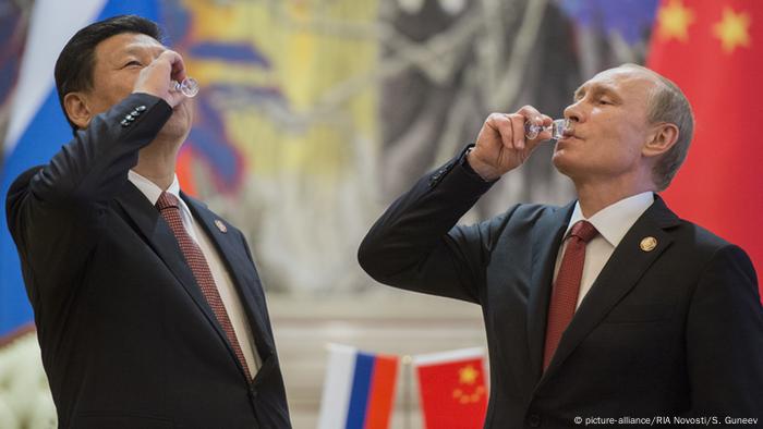 China Xi Jinping & Wladimir Putin in Shanghai (picture-alliance/RIA Novosti/S. Guneev)