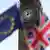 Флаги ЕС и Великобритании на фоне Биг-Бена в Лондоне