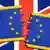 Fahne von Großbritannien mit zerrissener EU-Fahne