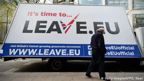 London EU Referendum Kampagne Leave.eu Brexit Symbolbild