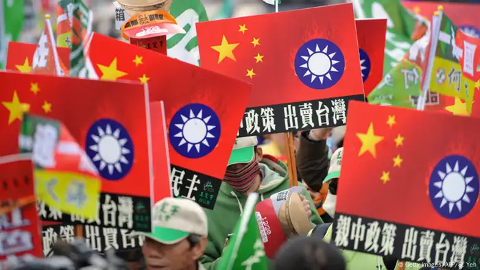 Taiwan Taichung Demonstration Anti China Annäherung