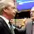 Jean-Claude Juncker and Nigel Farage in European Parliament