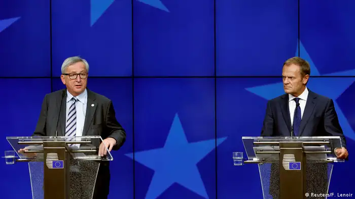 EU Gipfel Abschluss PK Juncker und Tusk (Reuters/F. Lenoir)