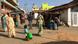 People on the dusty street People on the dusty street