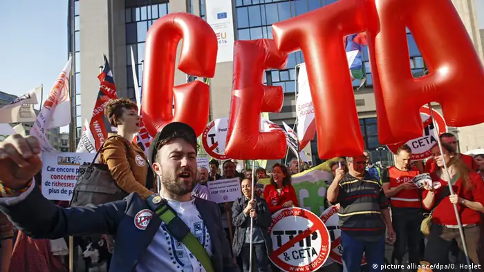 Demo gegen CETA und TTIP in Brüssel