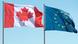 Flaggen Kanadas und der Europäischen Union Flaggen Kanadas und der Europäischen Union