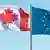 Flaggen Kanadas und der Europäischen Union (Foto: Maurizio Gambarini/dpa )