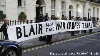 London Proteste vor Haus von Tony Blair