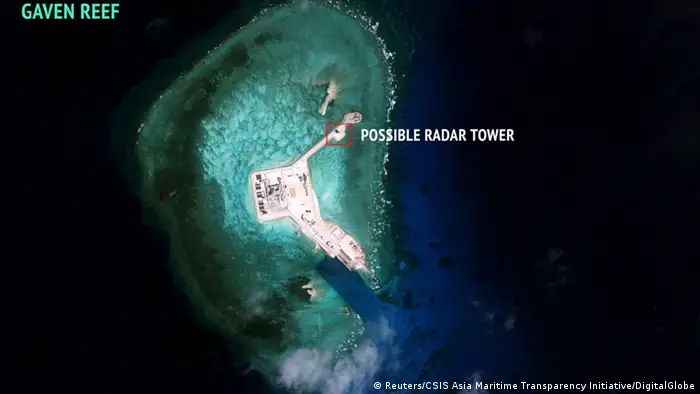 China Südchinesisches Meer - US-Satellitenbild Spratly Inseln