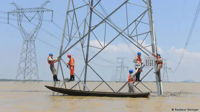 China geflutete Stromleitung Taifun