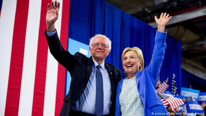 USA Portsmouth Hillary Clinton und Bernie Sanders 