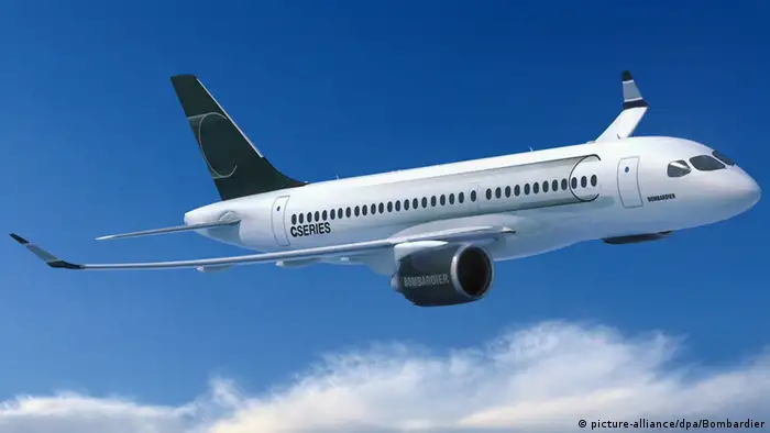 Flugzeug Bombardier CS100 (picture-alliance/dpa/Bombardier)