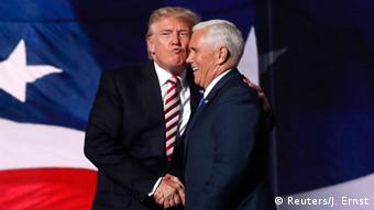 USA Parteitag der Republikaner in Cleveland Donald Trump und Mike Pence