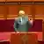 Albania's Prime Minister Edi Rama speaks at the Parliament after approving the judicial reform package