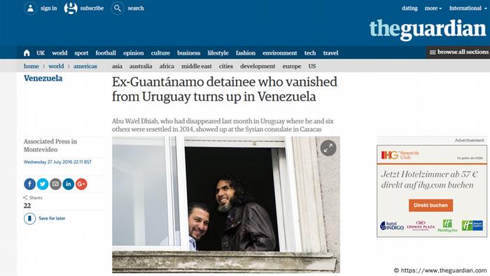 Screenshot Website The Guardian