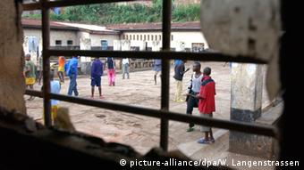 La cour de la prison de Bukavu en RDC. 