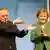 German Chancellor Angela Merkel and Saxony Anhalt premier Wolfgang Boehmer
