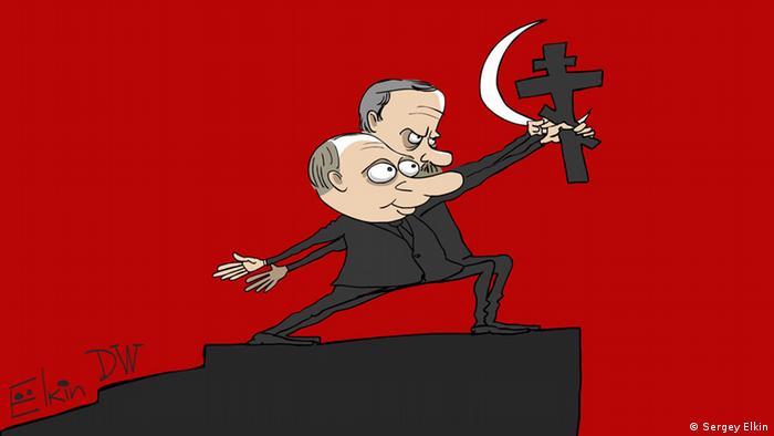 Karikatur Putin und Erdogan von Sergey Elkin