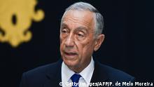 27.07.2016 Portuguese president Marcelo Rebelo de Sousa makes a statement after the European Commission decided not to sanction Portugal, at Belem Palace in Lisbon on July 27, 2016. / AFP / PATRICIA DE MELO MOREIRA (Photo credit should read PATRICIA DE MELO MOREIRA/AFP/Getty Images) (c) Getty Images/AFP/P. de Melo Moreira