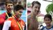 Phelps observa Schooling no pódio; e anos antes, em 2008, uma foto com ele, ainda criança Phelps observa Schooling no pódio; e anos antes, em 2008, uma foto com ele, ainda criança