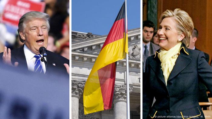 Bildkombo Trump Clinton Thema Deutschland