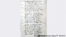 Facsímil de la letra original escrita por Heinrich Hoffmann von Fallersleben en 1841.