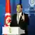 Tunisia's Prime Minister Youssef Chahed delivering a speech