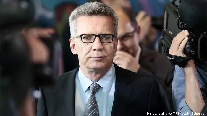 Deutschland Innenminister Thomas de Maiziere
