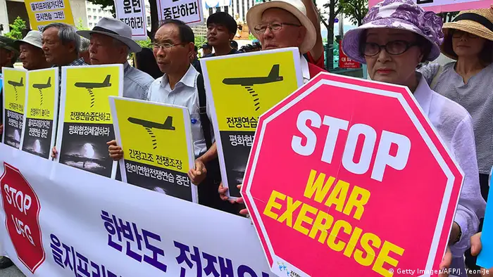 Südkorea US Militärübung Proteste