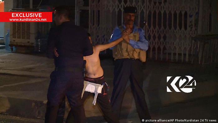 Irak Polizei nimmt Jugendlichen mit einer Sprengstoffweste in Kirkuk fest