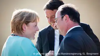Italien Dreiergipfel zwischen Merkel, Holland und Renzi