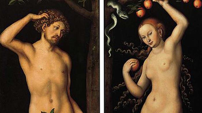 Adam und Eva auf Altarbildern von Lucas Cranach d.Ä. (c) Public Domain