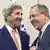 جان کری (چپ) و سرگئی لاوروف، وزیران خارجه آمریکا و روسیه، هفته‌هاست بر سر راه حل بحران سوریه مذاکره می‌کنند