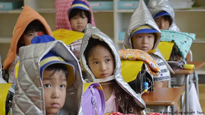 Japan earthquake hoods for children