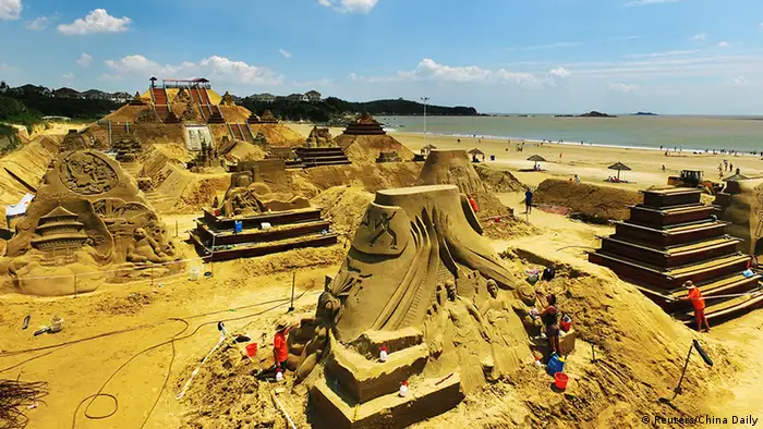 China G20 Vorbereitungen Sandfiguren