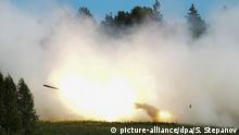 2877497 06/20/2016 M142 HIMARS during the international Saber Strike-2016 military exercise in Estonia at the central polygon of the Estonian Defense Forces in Tapa. Sergey Stepanov/Sputnik | Copyright: picture-alliance/dpa/S. Stepanov