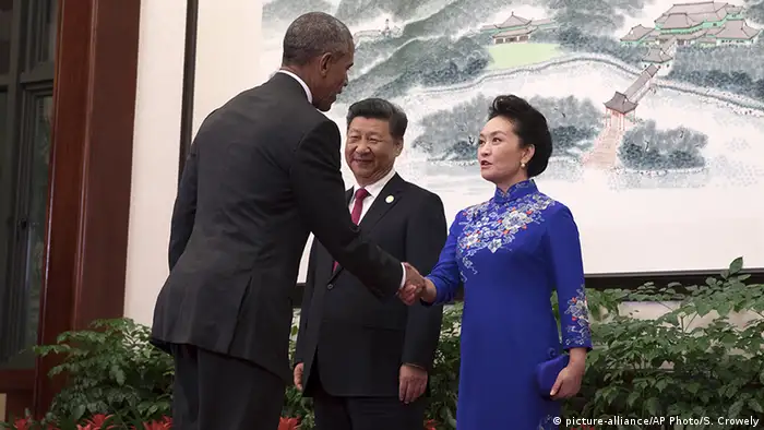 China G20 Gipfel in Hangzhou Obama und Jinping mit Frau Peng Liyuan