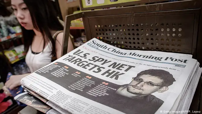Hongkong Titel South China Morning Post Snowden (Getty Images/AFP/P, Lopez)