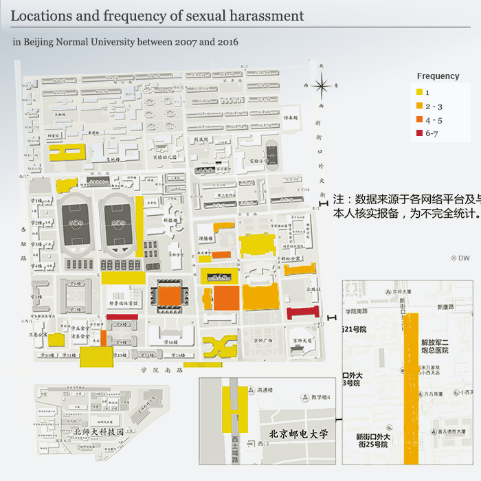 Infografik sexuelle Belästigung in chnesischer Universität