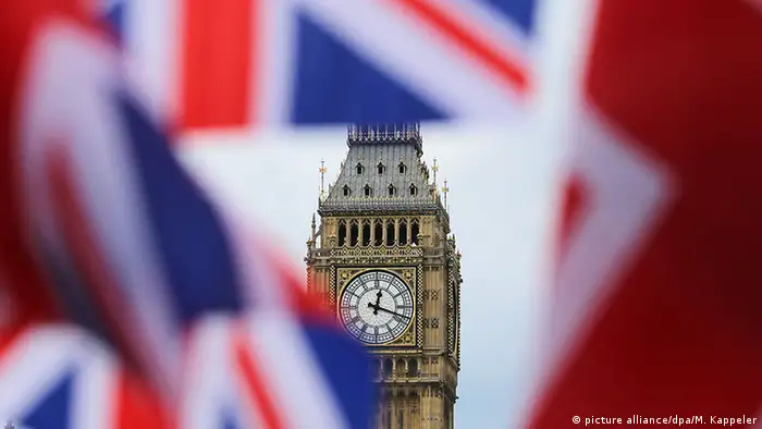 Brexit Symbolbild Big Ben Unionjack (picture alliance/dpa/M. Kappeler)