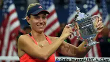 US Open 2016 Finale Angelique Kerber Jubel Pokal (Getty Images/AFP/T. A. Clary)