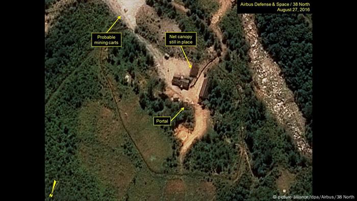 Atomtest Nordkorea mutmaßliches Testgelände Satellitenaufnahme