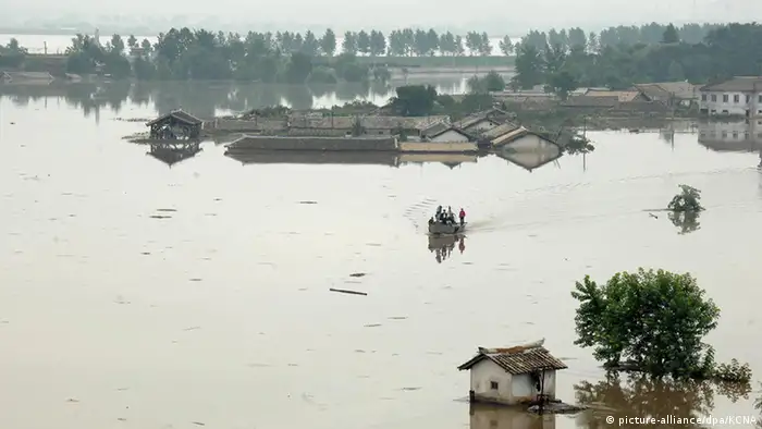 Nordkorea Anju City Überschwemmung im Nordwesten