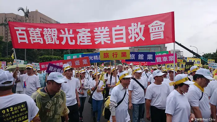 Taiwan Protest von Vertretern des Tourismusgewerbes